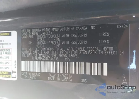 2024 Lexus Rx 350 Premium from USA, damaged, VIN 2T2BAMBA2RC044535